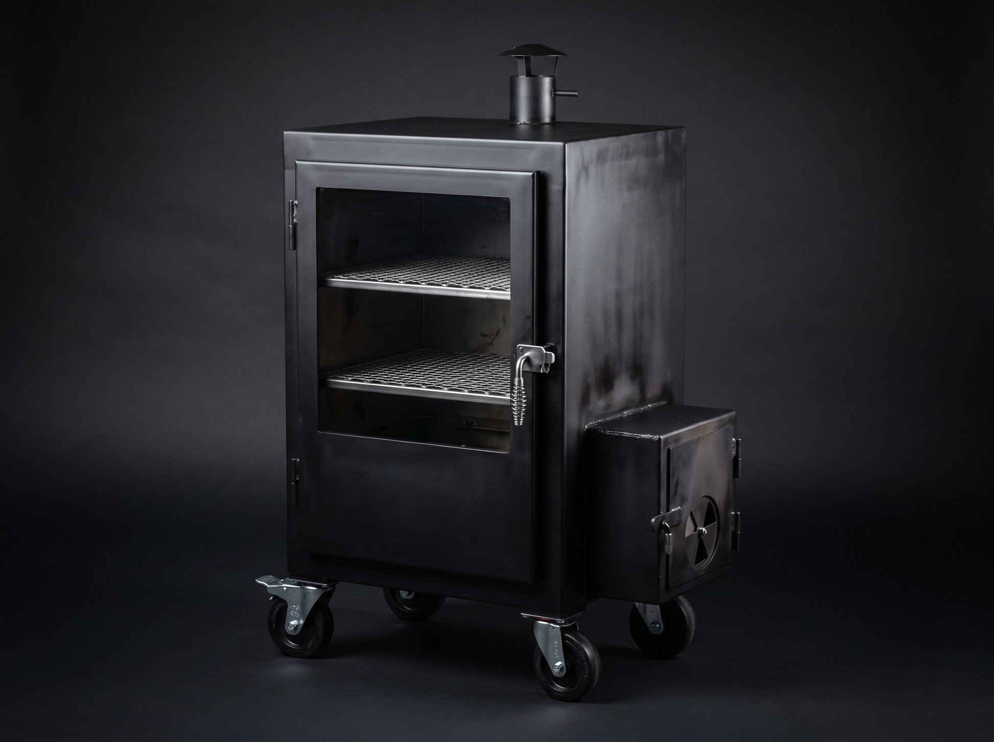 Compact box smoker on wheels — Black Star Metalworks signature build