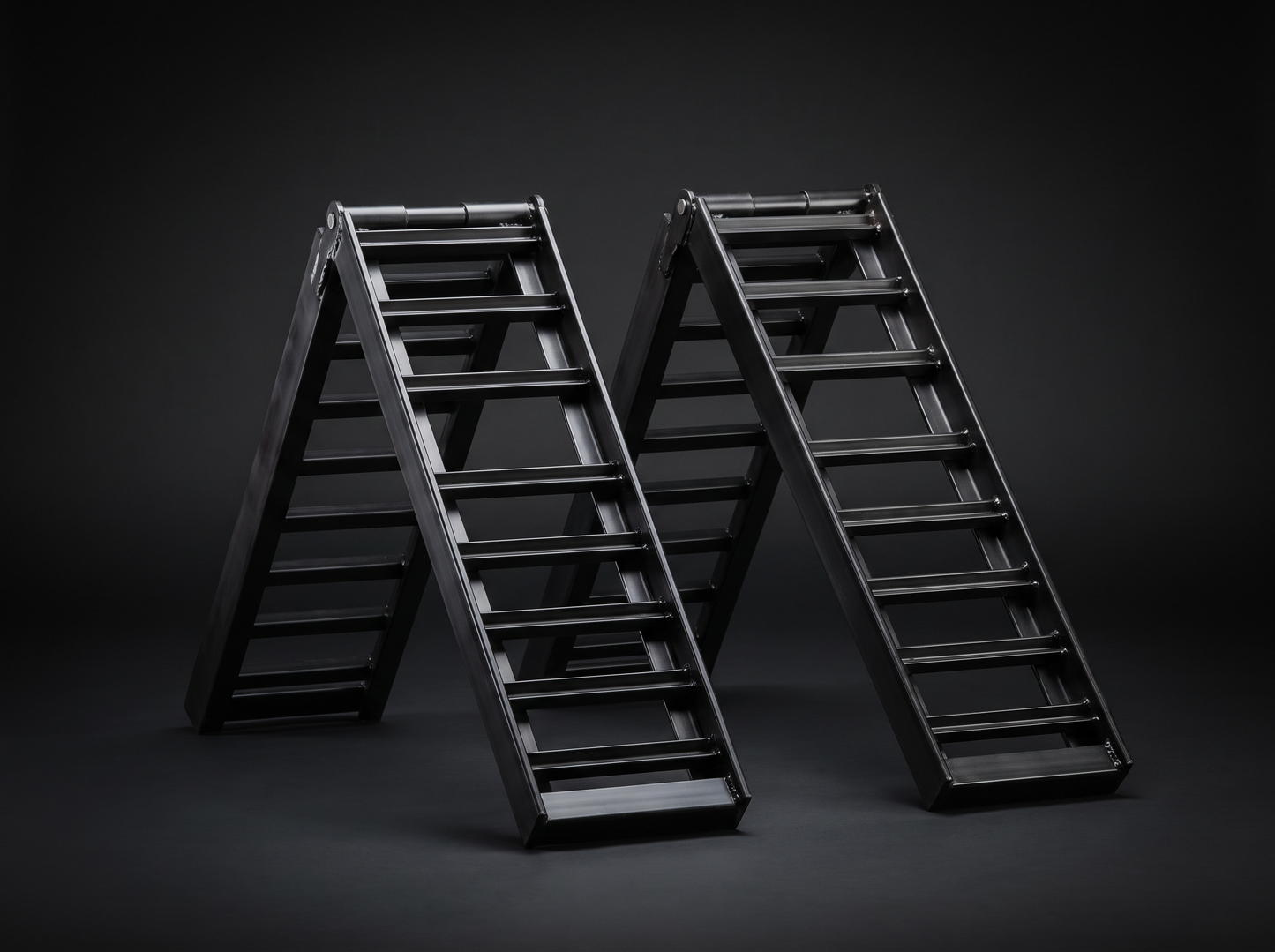 Compact folding ATV/UTV loading ramp pair