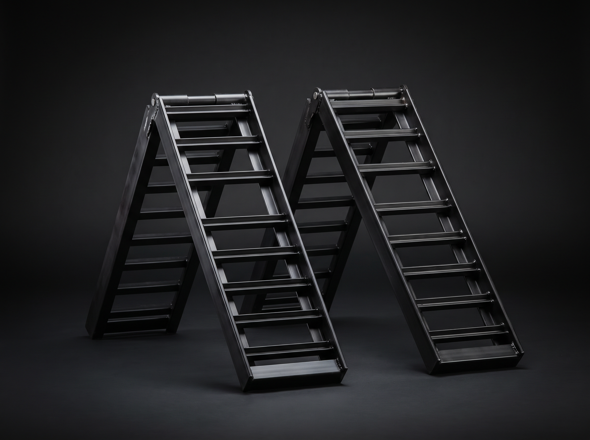 Compact folding ATV/UTV loading ramp pair