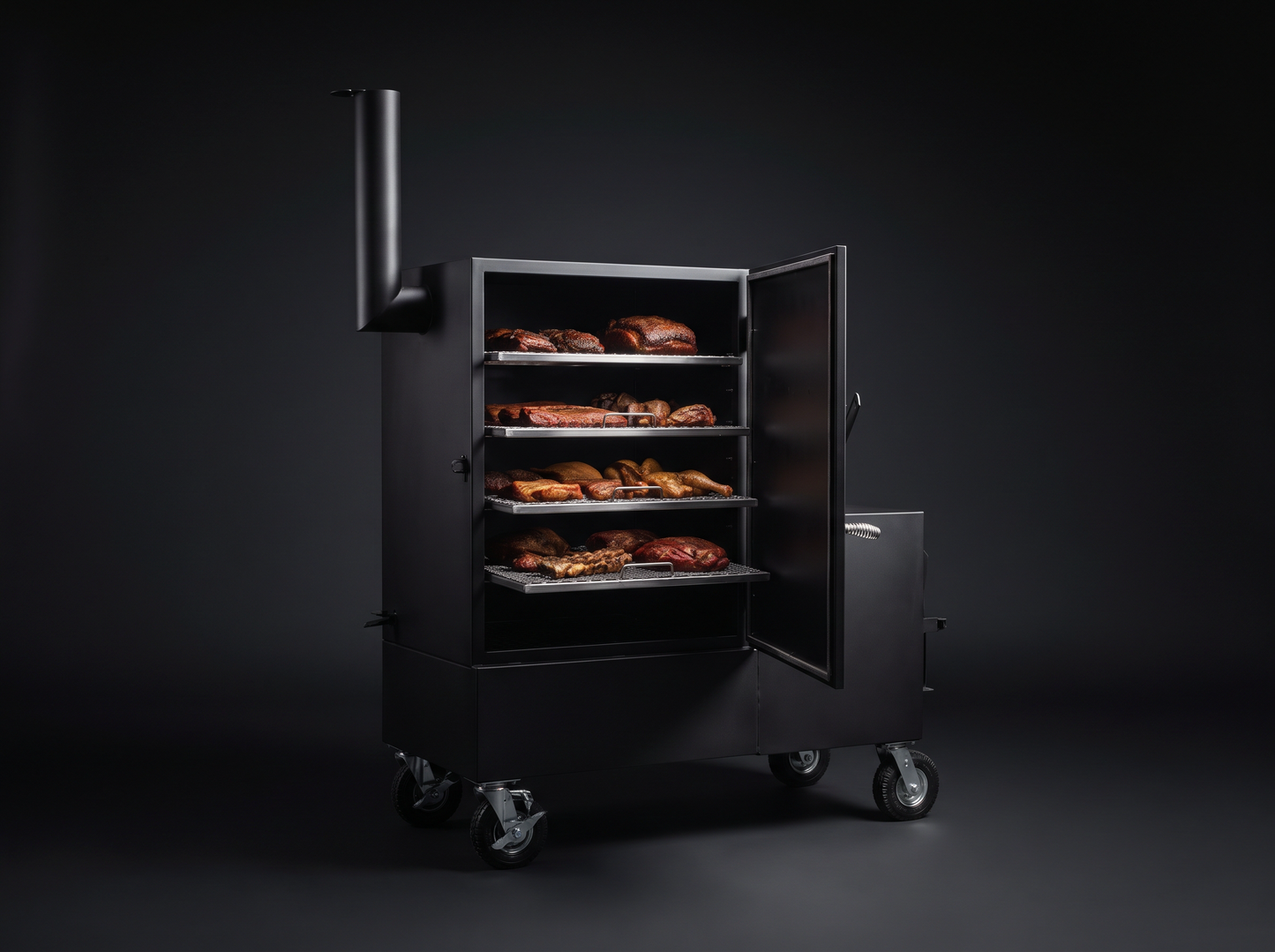 Backyard cabinet smoker 4-rack family size
