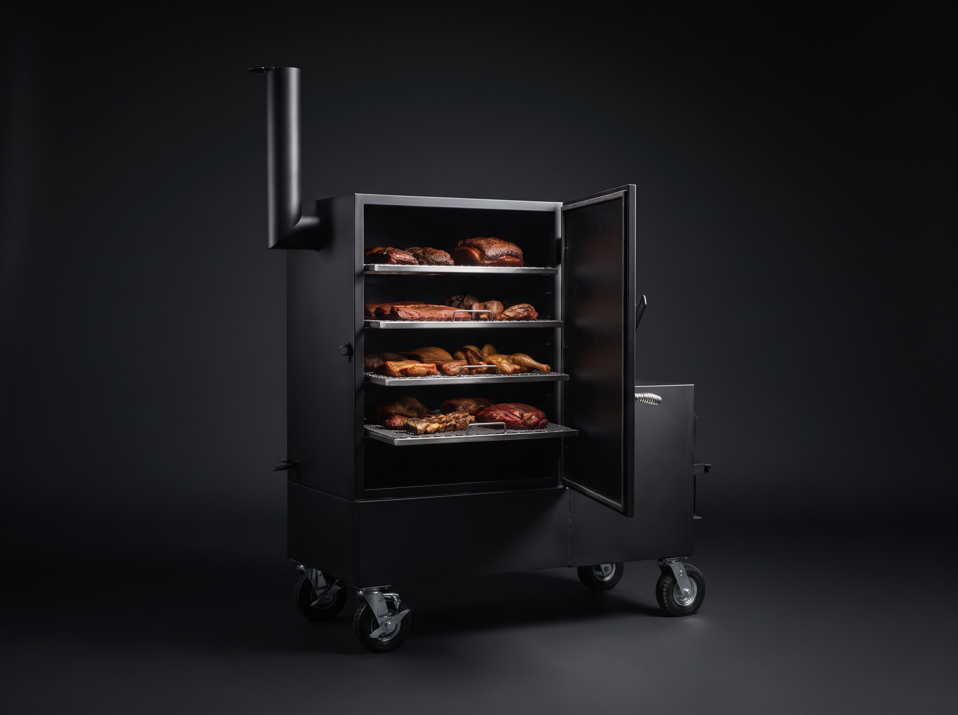 Backyard cabinet smoker 4-rack family size
