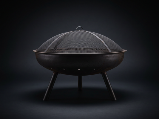 Round wood-burning fire pit