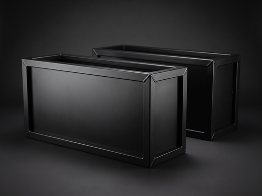 Raised steel planter box set