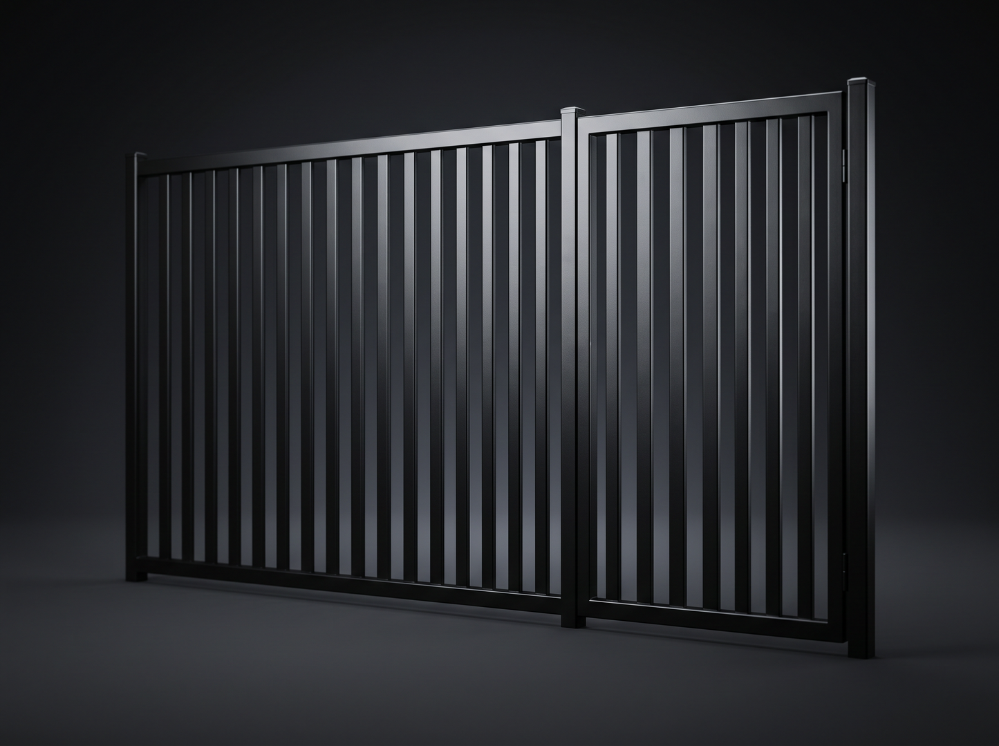 Custom steel privacy fence panel and gate